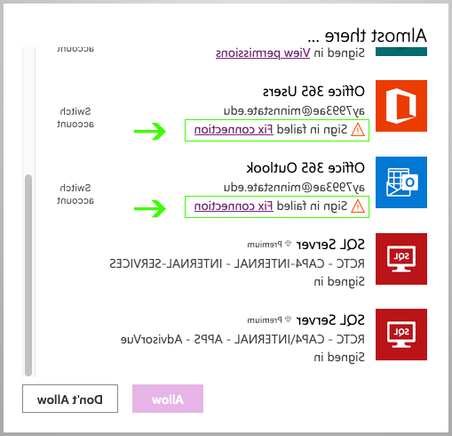 IT AdvisorVue Fix Connections